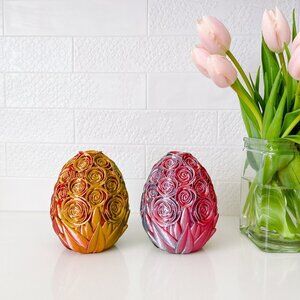 Large Rose-Covered Easter Eggs – Handcrafted Party Favors, Spring Decor, Wedding